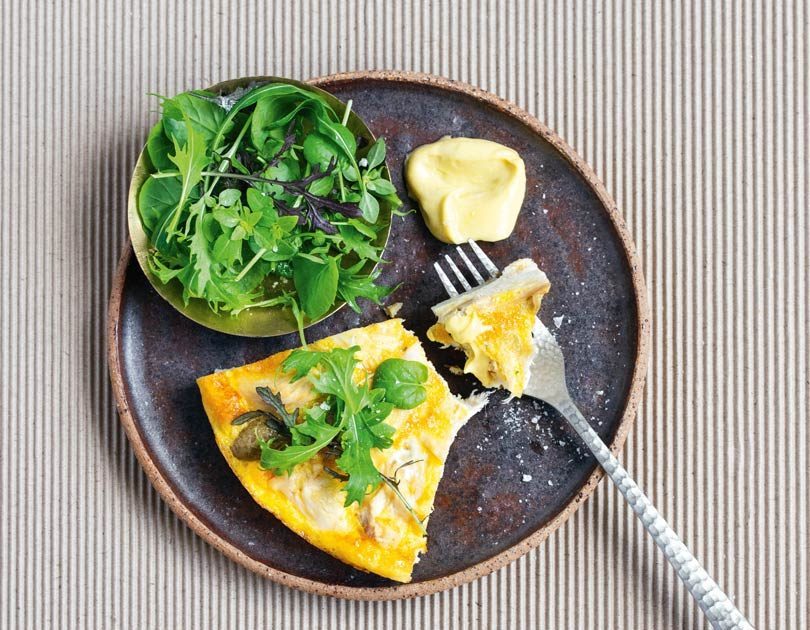 Frittata with spring greens and potatoes