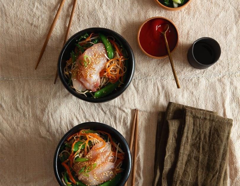 Chilled Soba Noodle Salad with Sriracha-Miso Dressing