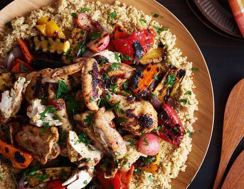 Barbecued Chicken & Veges with Beans & Couscous