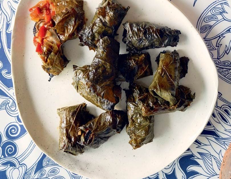MUSSELS IN GRAPE LEAVES