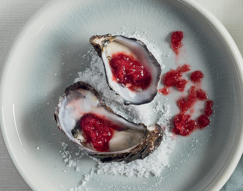 OYSTERS WITH CRANBERRY & PROSECCO GRANITA
