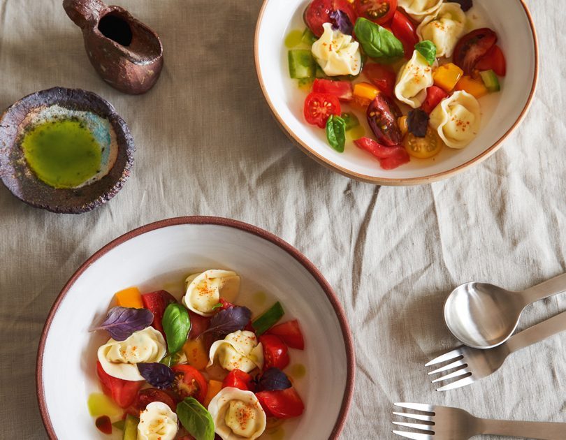 RICOTTA TORTELLONI WITH TOMATO WATER