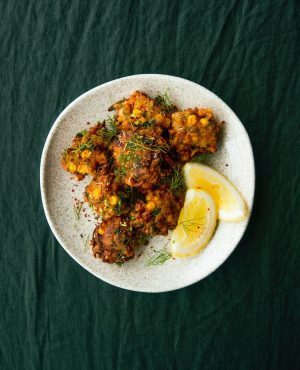 PICKLED CORN & SMOKED MACKEREL FRITTERS - Cuisine Magazine - From New ...